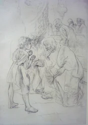 Skitse til den tolvårige Jesus i templet